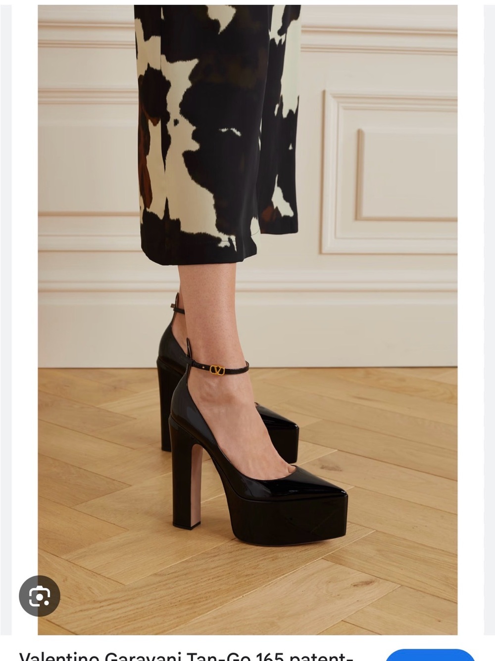 Valentino tango Black Patent Leather Platform Pumps with Ankle Strap